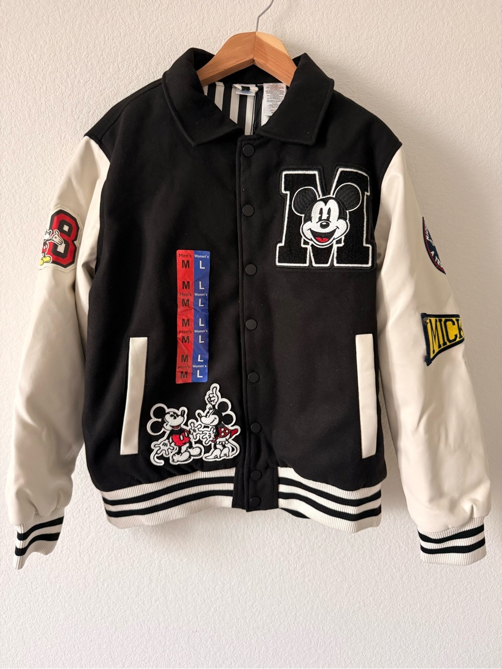 Disney Mickey Mouse Black & White Varsity Jacket